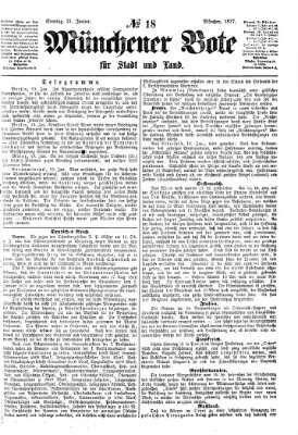 Münchener Bote für Stadt und Land Sonntag 21. Januar 1877