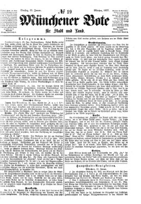 Münchener Bote für Stadt und Land Dienstag 23. Januar 1877