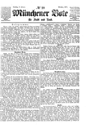 Münchener Bote für Stadt und Land Samstag 3. Februar 1877