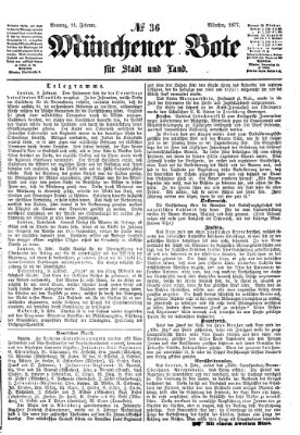 Münchener Bote für Stadt und Land Sonntag 11. Februar 1877