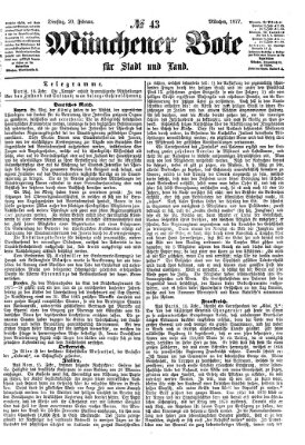 Münchener Bote für Stadt und Land Dienstag 20. Februar 1877