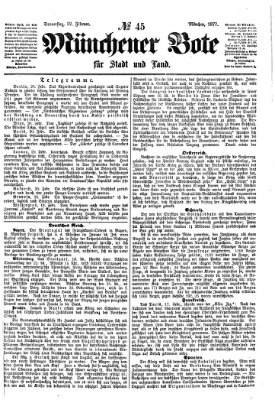 Münchener Bote für Stadt und Land Donnerstag 22. Februar 1877