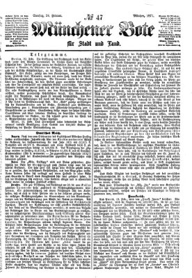 Münchener Bote für Stadt und Land Samstag 24. Februar 1877