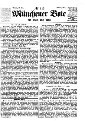 Münchener Bote für Stadt und Land Sonntag 13. Mai 1877