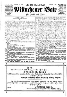 Münchener Bote für Stadt und Land Dienstag 12. Juni 1877