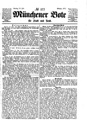 Münchener Bote für Stadt und Land Sonntag 29. Juli 1877