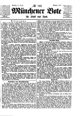 Münchener Bote für Stadt und Land Samstag 11. August 1877