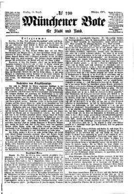 Münchener Bote für Stadt und Land Dienstag 14. August 1877