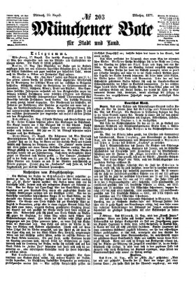 Münchener Bote für Stadt und Land Mittwoch 29. August 1877