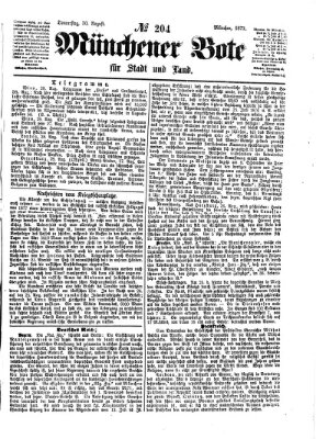 Münchener Bote für Stadt und Land Donnerstag 30. August 1877