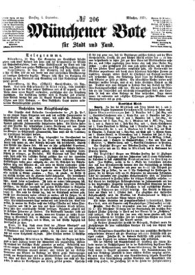 Münchener Bote für Stadt und Land Samstag 1. September 1877