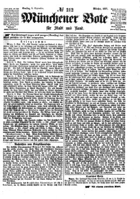 Münchener Bote für Stadt und Land Samstag 8. September 1877