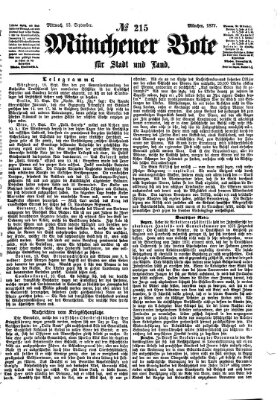 Münchener Bote für Stadt und Land Mittwoch 12. September 1877