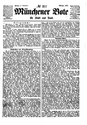 Münchener Bote für Stadt und Land Freitag 14. September 1877