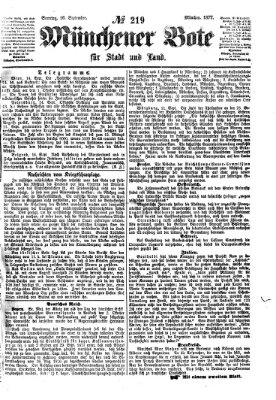 Münchener Bote für Stadt und Land Sonntag 16. September 1877