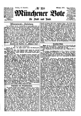 Münchener Bote für Stadt und Land Dienstag 18. September 1877