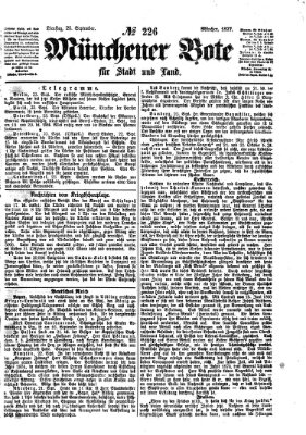 Münchener Bote für Stadt und Land Dienstag 25. September 1877