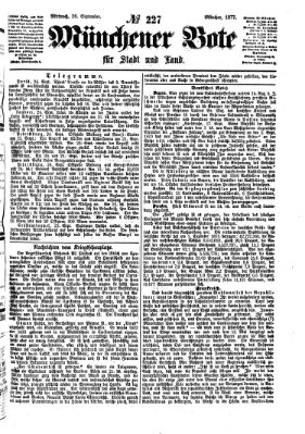 Münchener Bote für Stadt und Land Mittwoch 26. September 1877