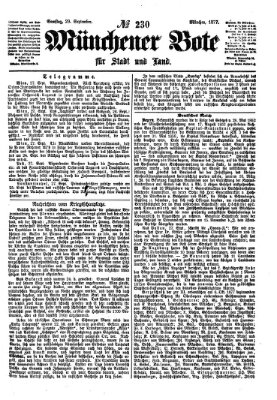 Münchener Bote für Stadt und Land Samstag 29. September 1877