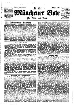 Münchener Bote für Stadt und Land Sonntag 30. September 1877