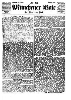 Münchener Bote für Stadt und Land Donnerstag 11. Oktober 1877