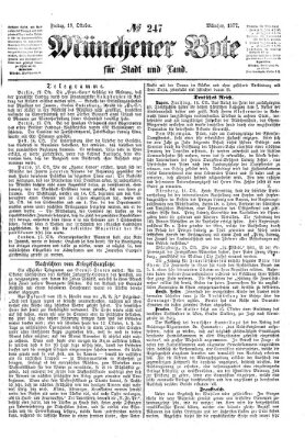 Münchener Bote für Stadt und Land Freitag 19. Oktober 1877