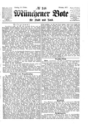 Münchener Bote für Stadt und Land Samstag 20. Oktober 1877