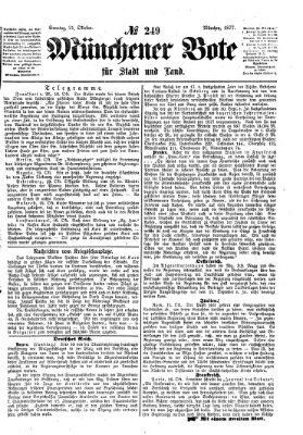 Münchener Bote für Stadt und Land Sonntag 21. Oktober 1877