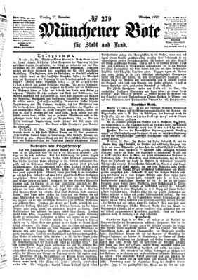 Münchener Bote für Stadt und Land Dienstag 27. November 1877