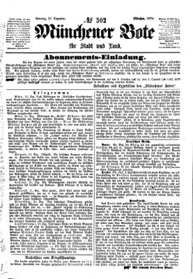 Münchener Bote für Stadt und Land Sonntag 23. Dezember 1877