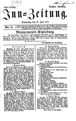 Inn-Zeitung Donnerstag 28. Juni 1877