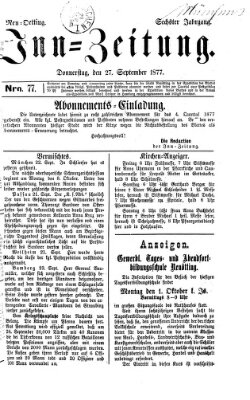 Inn-Zeitung Donnerstag 27. September 1877