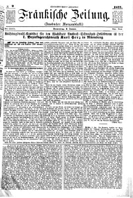 Fränkische Zeitung (Ansbacher Morgenblatt) Donnerstag 4. Januar 1877