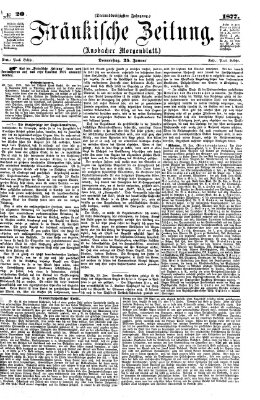 Fränkische Zeitung (Ansbacher Morgenblatt) Donnerstag 25. Januar 1877