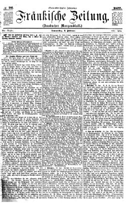 Fränkische Zeitung (Ansbacher Morgenblatt) Donnerstag 1. Februar 1877