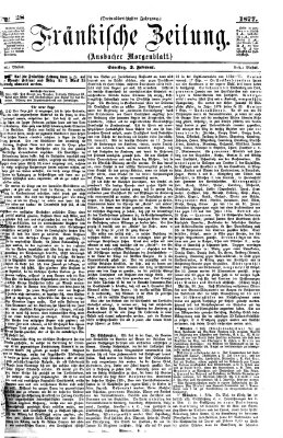 Fränkische Zeitung (Ansbacher Morgenblatt) Samstag 3. Februar 1877