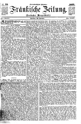 Fränkische Zeitung (Ansbacher Morgenblatt) Samstag 10. Februar 1877