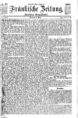 Fränkische Zeitung (Ansbacher Morgenblatt) Mittwoch 7. März 1877