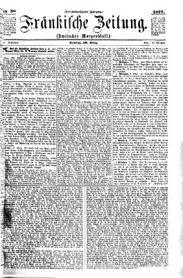 Fränkische Zeitung (Ansbacher Morgenblatt) Samstag 10. März 1877