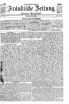 Fränkische Zeitung (Ansbacher Morgenblatt) Samstag 24. März 1877