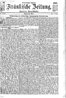 Fränkische Zeitung (Ansbacher Morgenblatt) Freitag 30. März 1877