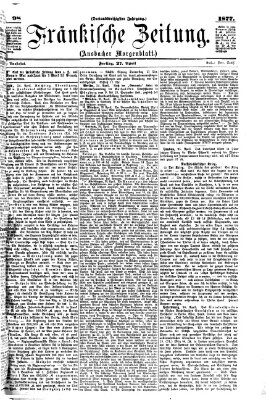 Fränkische Zeitung (Ansbacher Morgenblatt) Freitag 27. April 1877