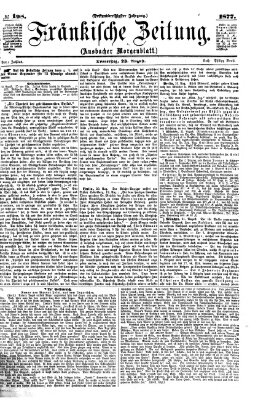 Fränkische Zeitung (Ansbacher Morgenblatt) Donnerstag 23. August 1877