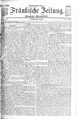 Fränkische Zeitung (Ansbacher Morgenblatt) Samstag 25. August 1877