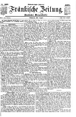 Fränkische Zeitung (Ansbacher Morgenblatt) Mittwoch 29. August 1877