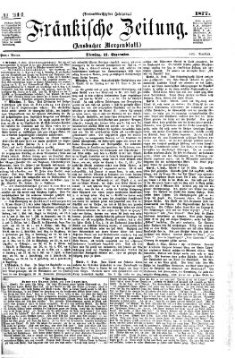 Fränkische Zeitung (Ansbacher Morgenblatt) Dienstag 11. September 1877