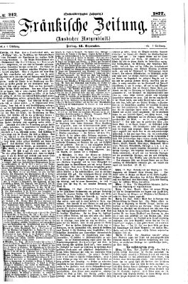 Fränkische Zeitung (Ansbacher Morgenblatt) Freitag 14. September 1877