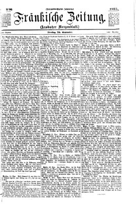 Fränkische Zeitung (Ansbacher Morgenblatt) Dienstag 25. September 1877