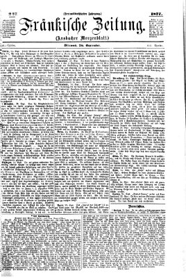 Fränkische Zeitung (Ansbacher Morgenblatt) Mittwoch 26. September 1877