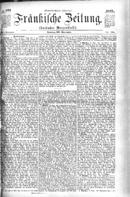 Fränkische Zeitung (Ansbacher Morgenblatt) Sonntag 30. September 1877